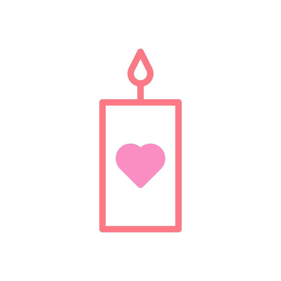 Candle love icon duotune red pink valentine illustration vector