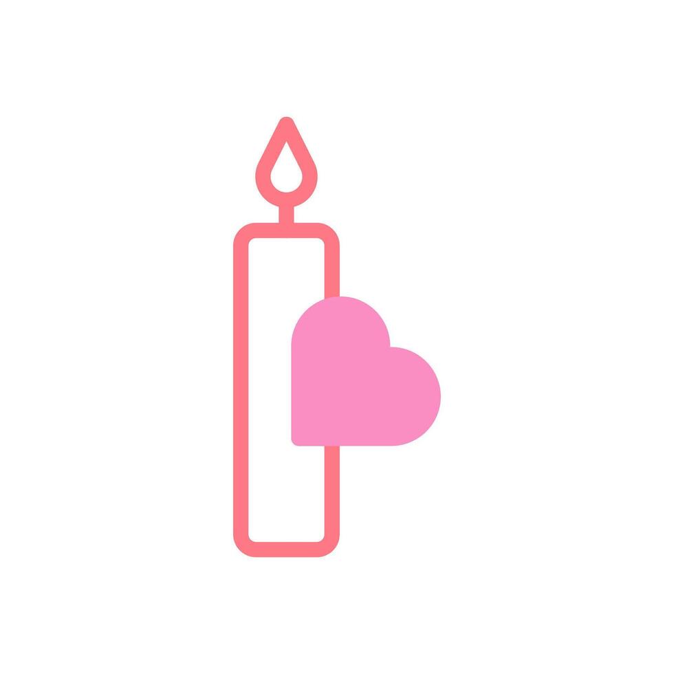 Candle love icon duotune red pink valentine illustration vector