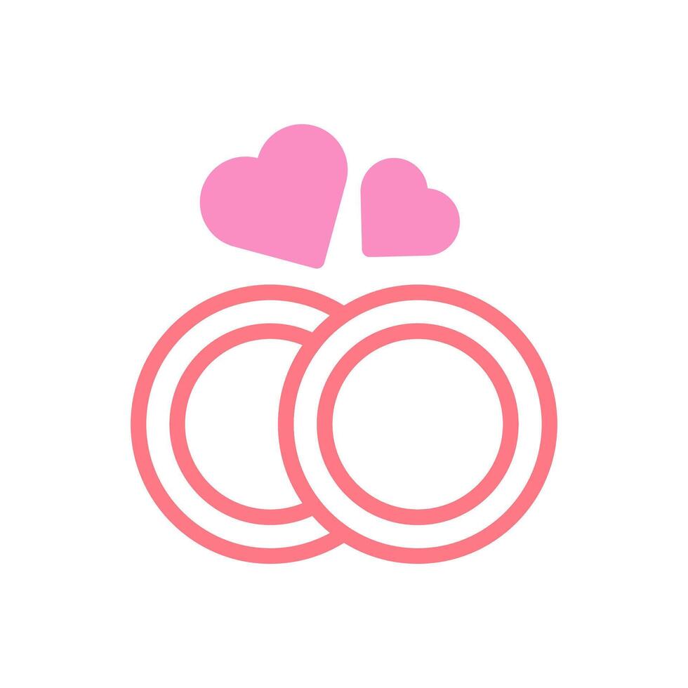 Ring love icon duotune red pink valentine illustration vector