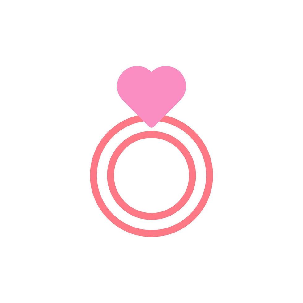 Ring love icon duotune red pink valentine illustration vector