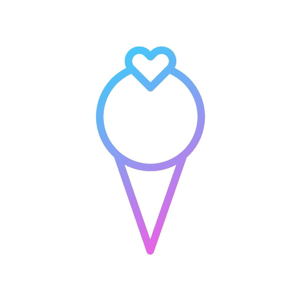 Ice cream love Icon gradient blue purple valentine illustration vector