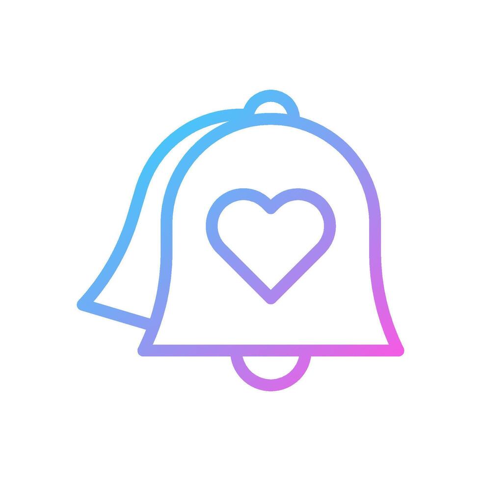 Bell love Icon gradient blue purple valentine illustration vector