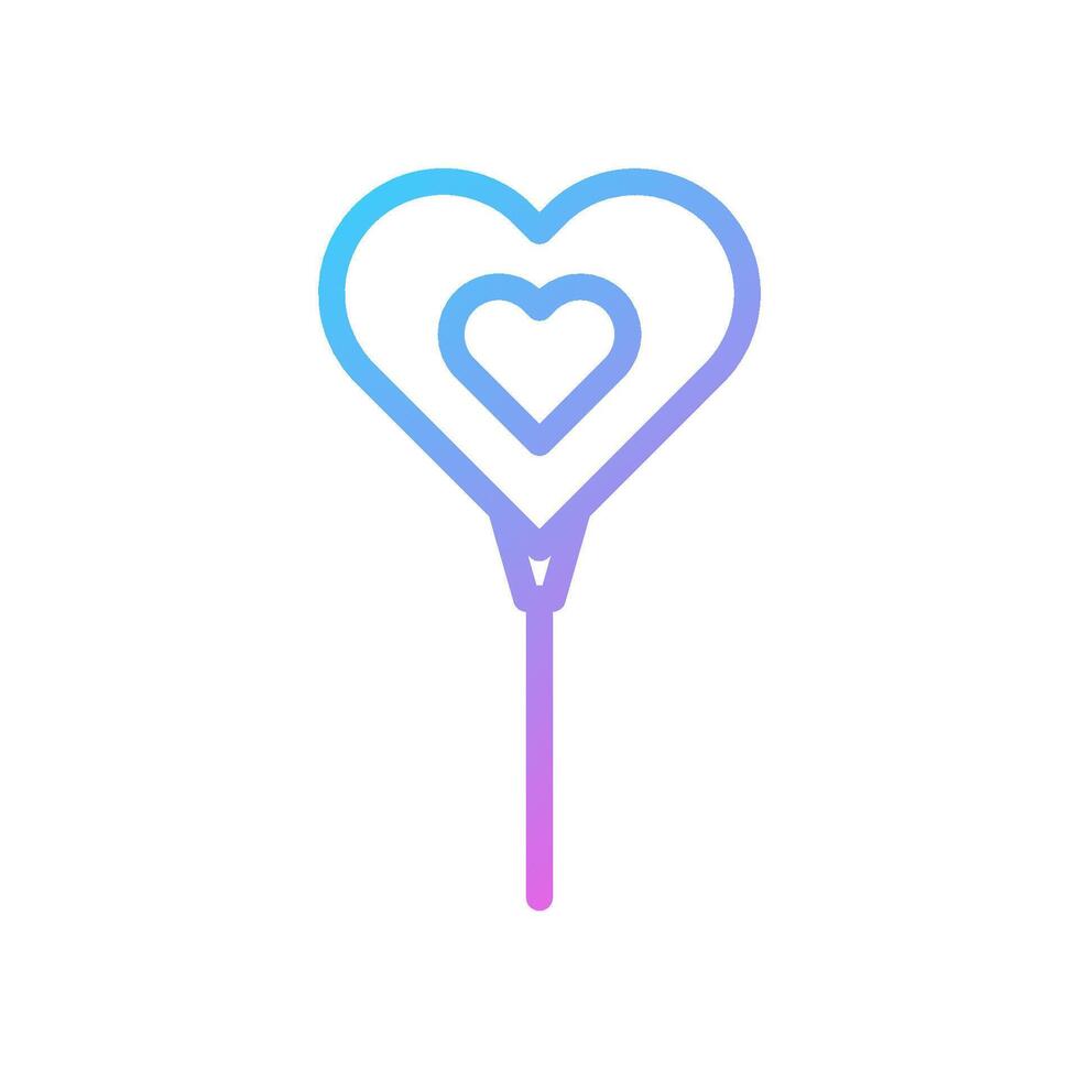 Balloon love Icon gradient blue purple valentine illustration vector