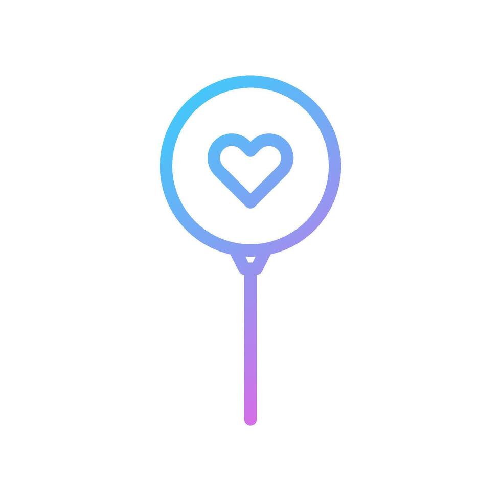 Balloon love Icon gradient blue purple valentine illustration vector