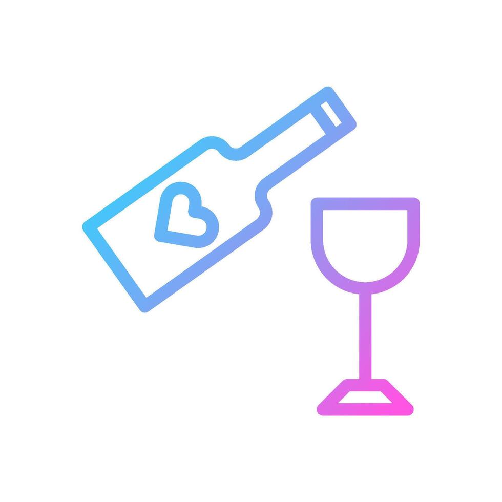 Wine love Icon gradient blue purple valentine illustration vector