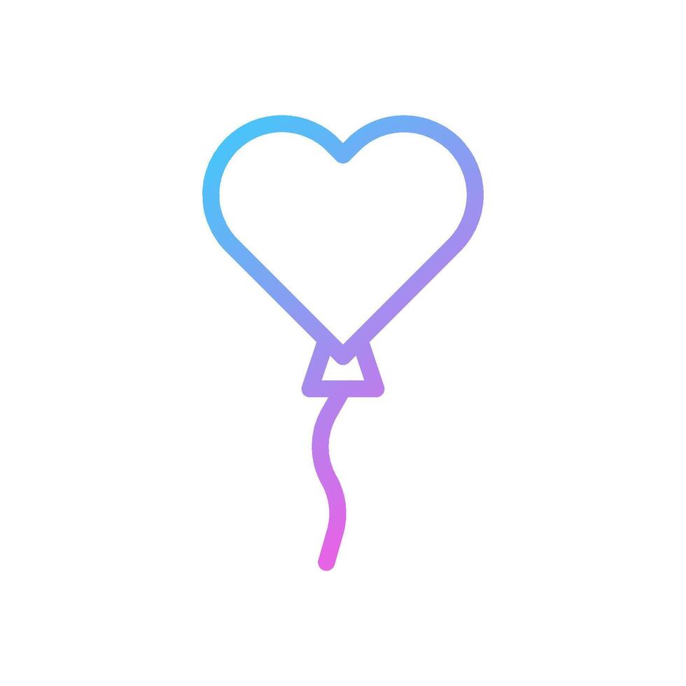 Balloon love Icon gradient blue purple valentine illustration vector