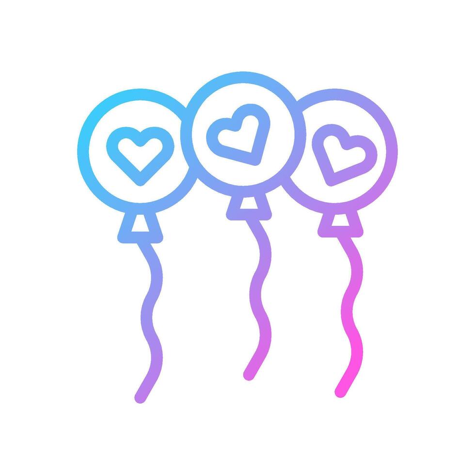 Balloon love Icon gradient blue purple valentine illustration vector