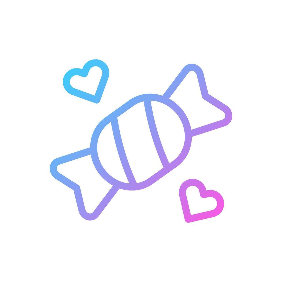 Candy love Icon gradient blue purple valentine illustration vector