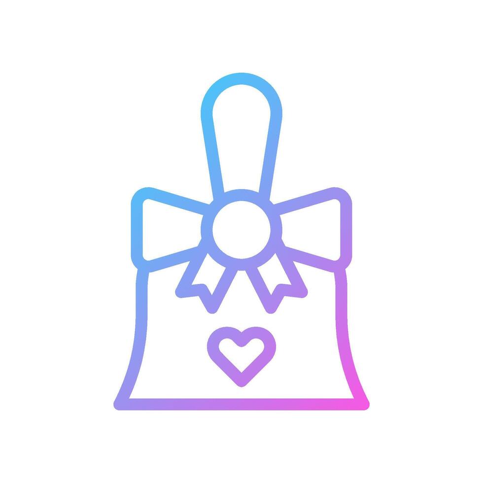 Bell love Icon gradient blue purple valentine illustration vector