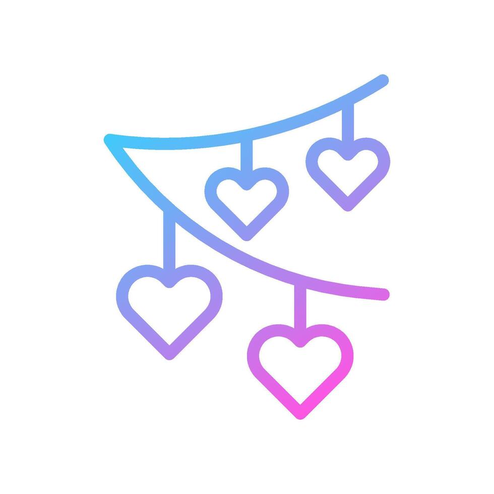 Decoration love Icon gradient blue purple valentine illustration vector