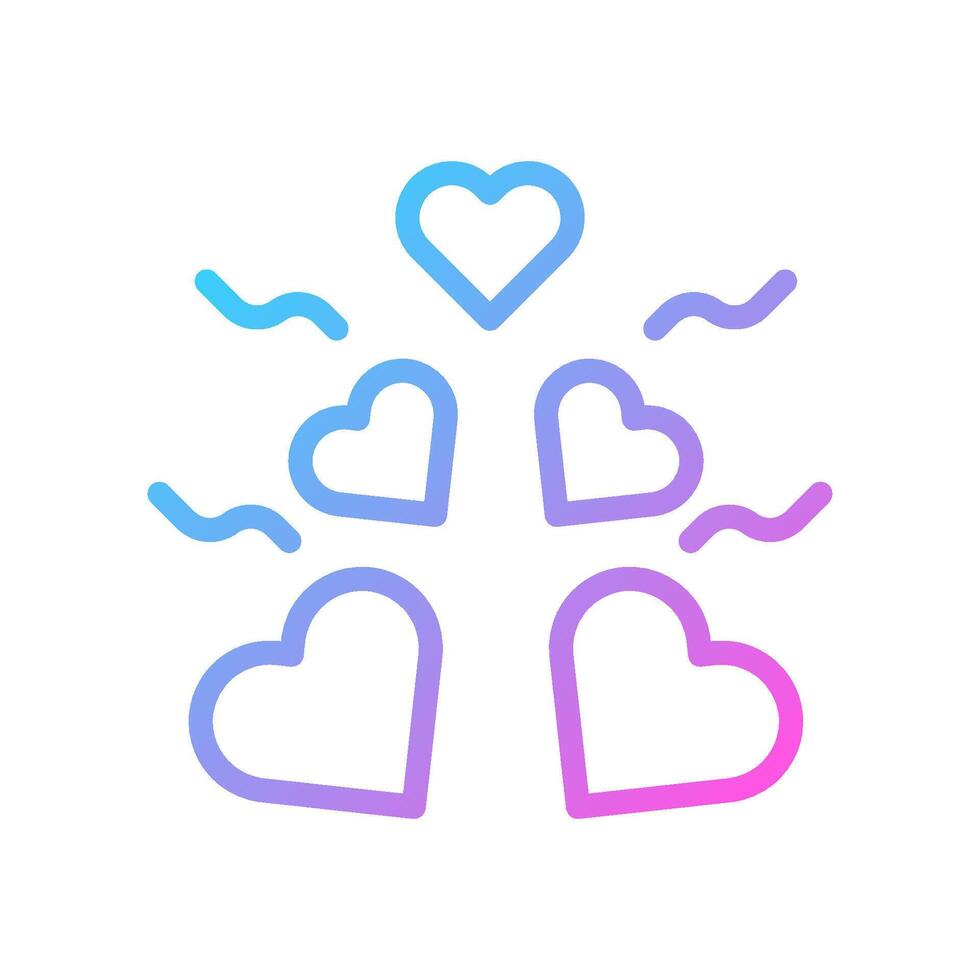 Decoration love Icon gradient blue purple valentine illustration vector