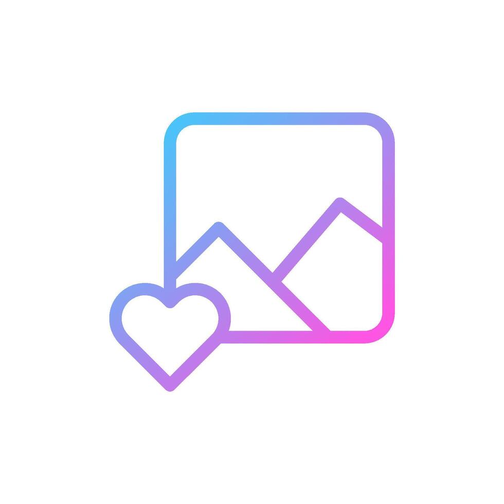 Picture love Icon gradient blue purple valentine illustration vector