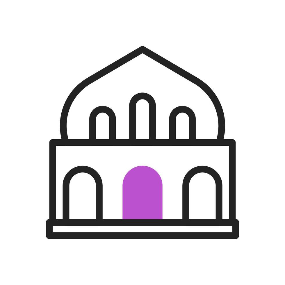 Mosque icon duotone purple black ramadan illustration vector