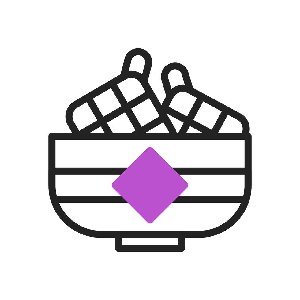 ketupat icono duotono púrpura negro Ramadán ilustración vector