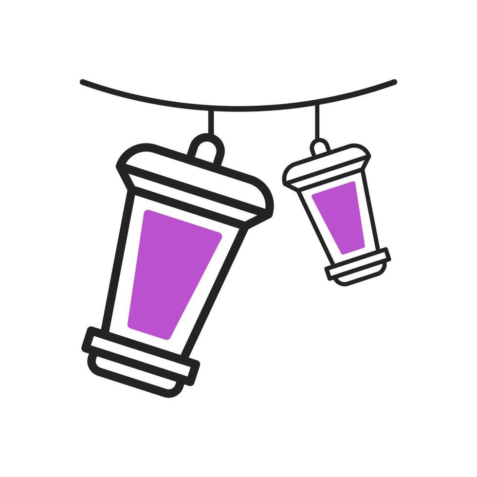 decoración icono duotono púrpura negro Ramadán ilustración vector