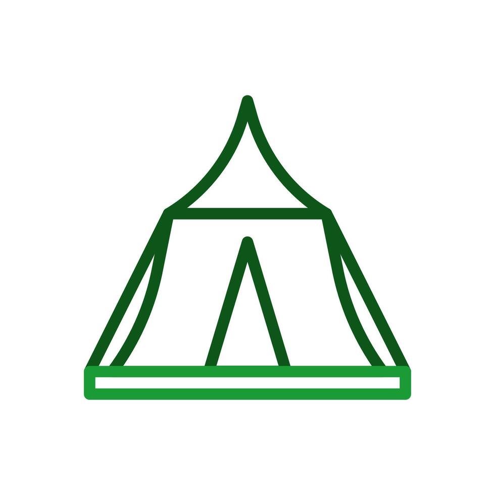 Tent icon duocolor green military illustration. vector