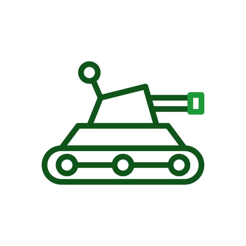 Tank icon duocolor green military illustration. vector