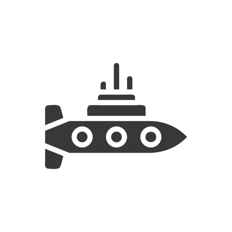 submarino icono sólido gris militar ilustración vector