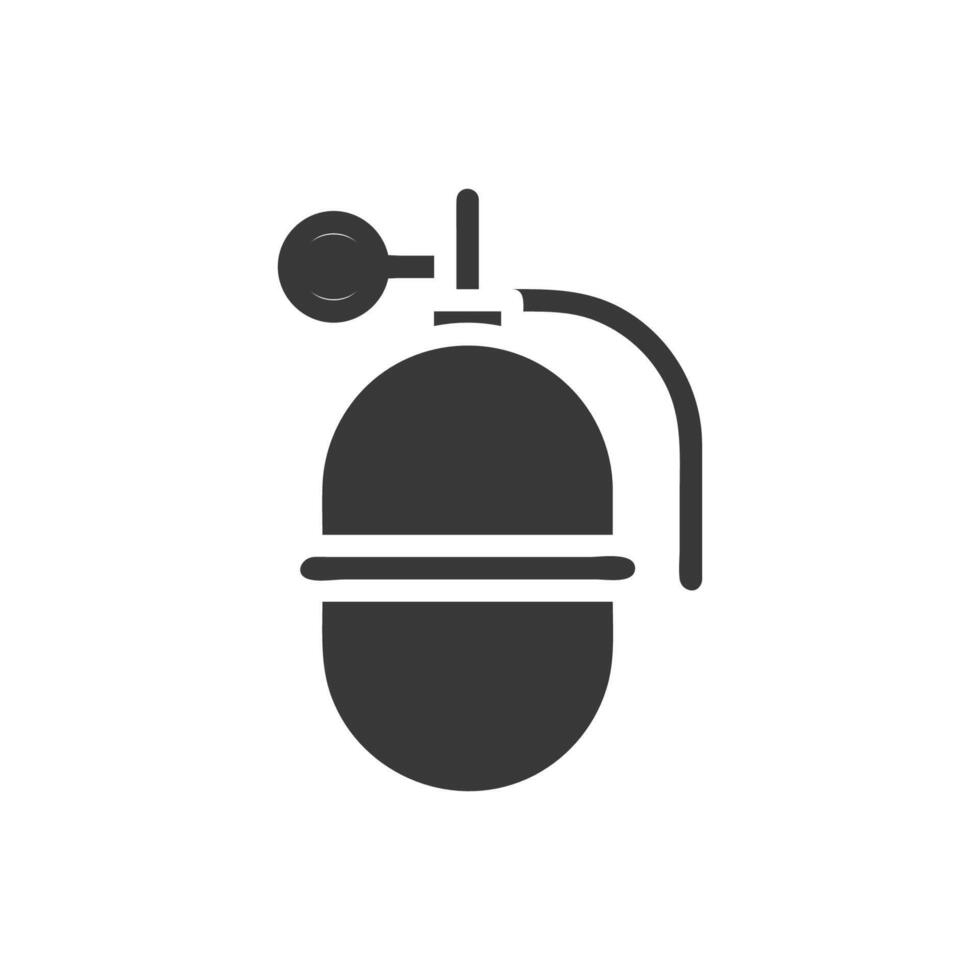 Grenade icon solid grey military illustration vector