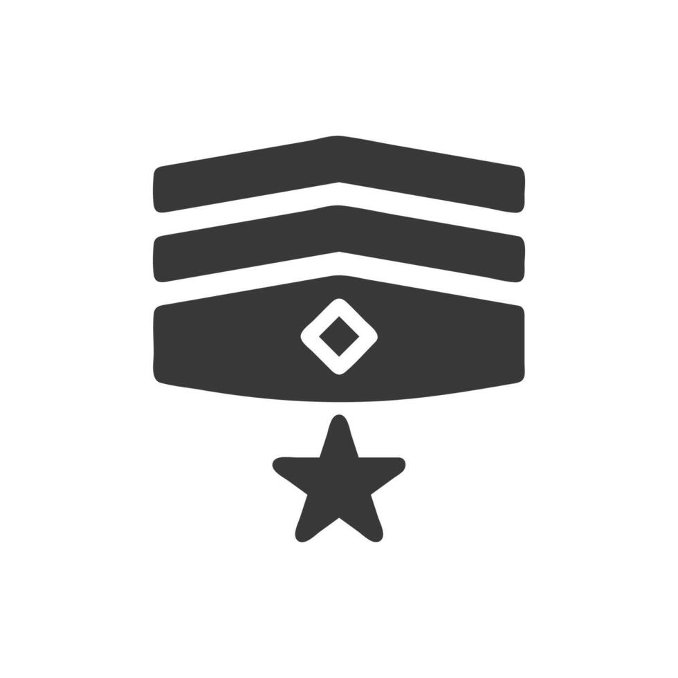 Insignia icono sólido gris militar ilustración vector