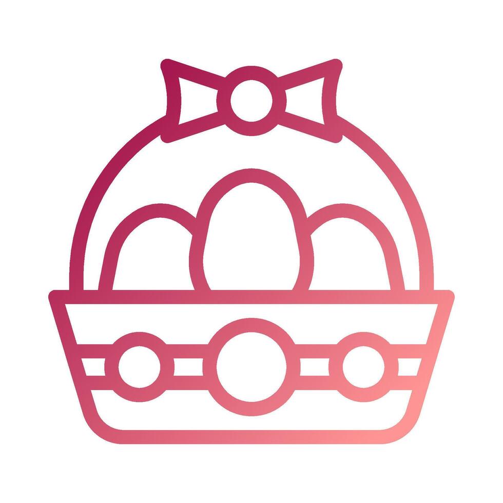 Bucket egg icon gradient red white easter illustration vector