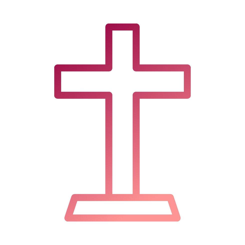 Salib icon gradient red white easter illustration vector
