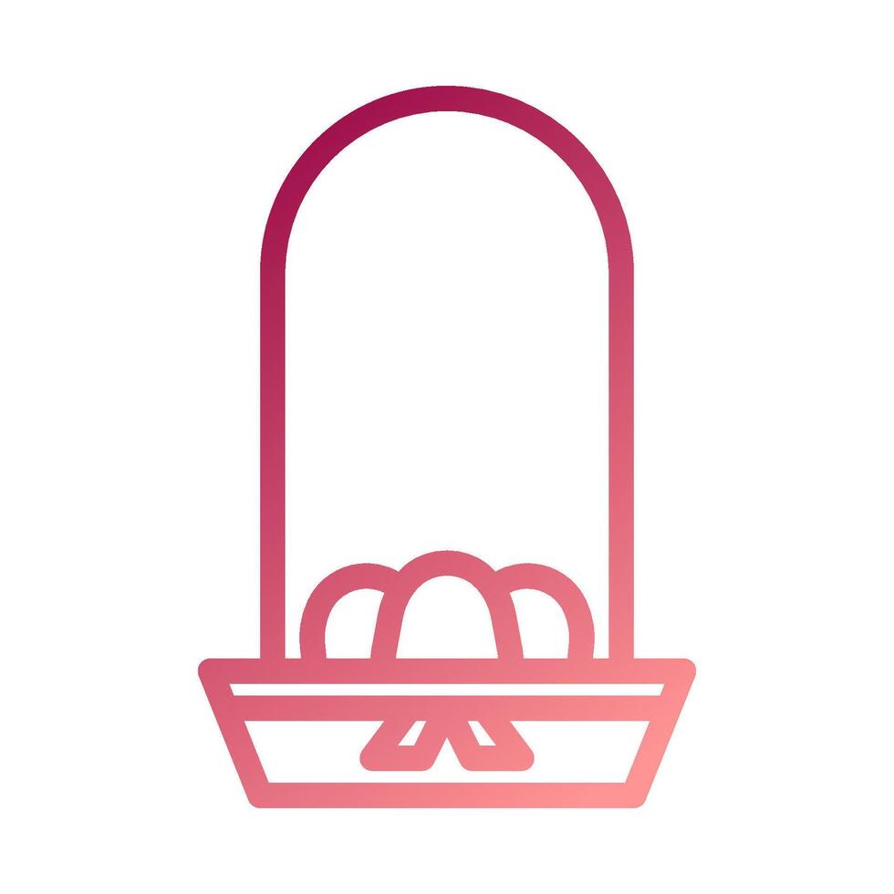 Bucket egg icon gradient red white easter illustration vector