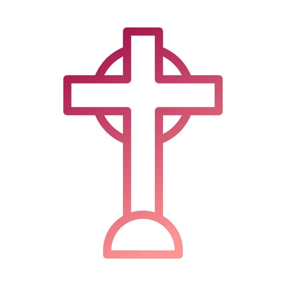 Salib icon gradient red white easter illustration vector