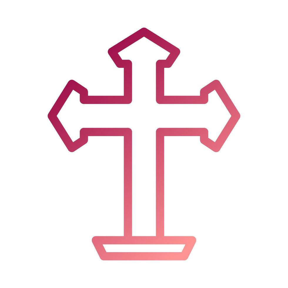 Salib icon gradient red white easter illustration vector