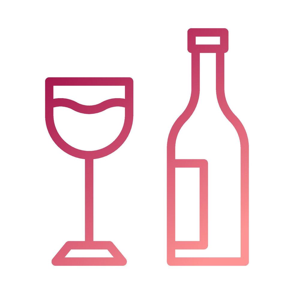 Glass wine icon gradient red white easter illustration vector