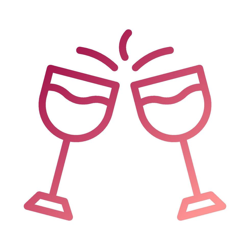 Glass wine icon gradient red white easter illustration vector