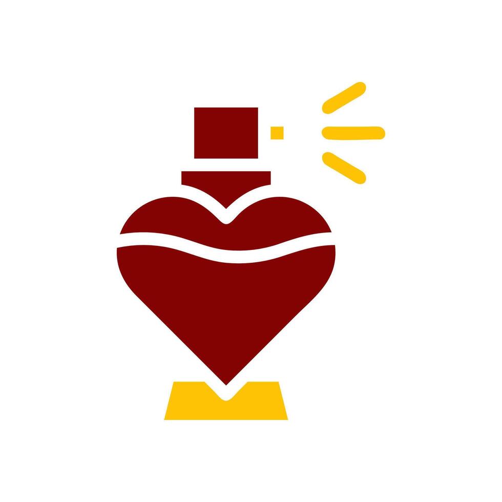 perfume amor icono sólido rojo amarillo color madre día símbolo ilustración. vector