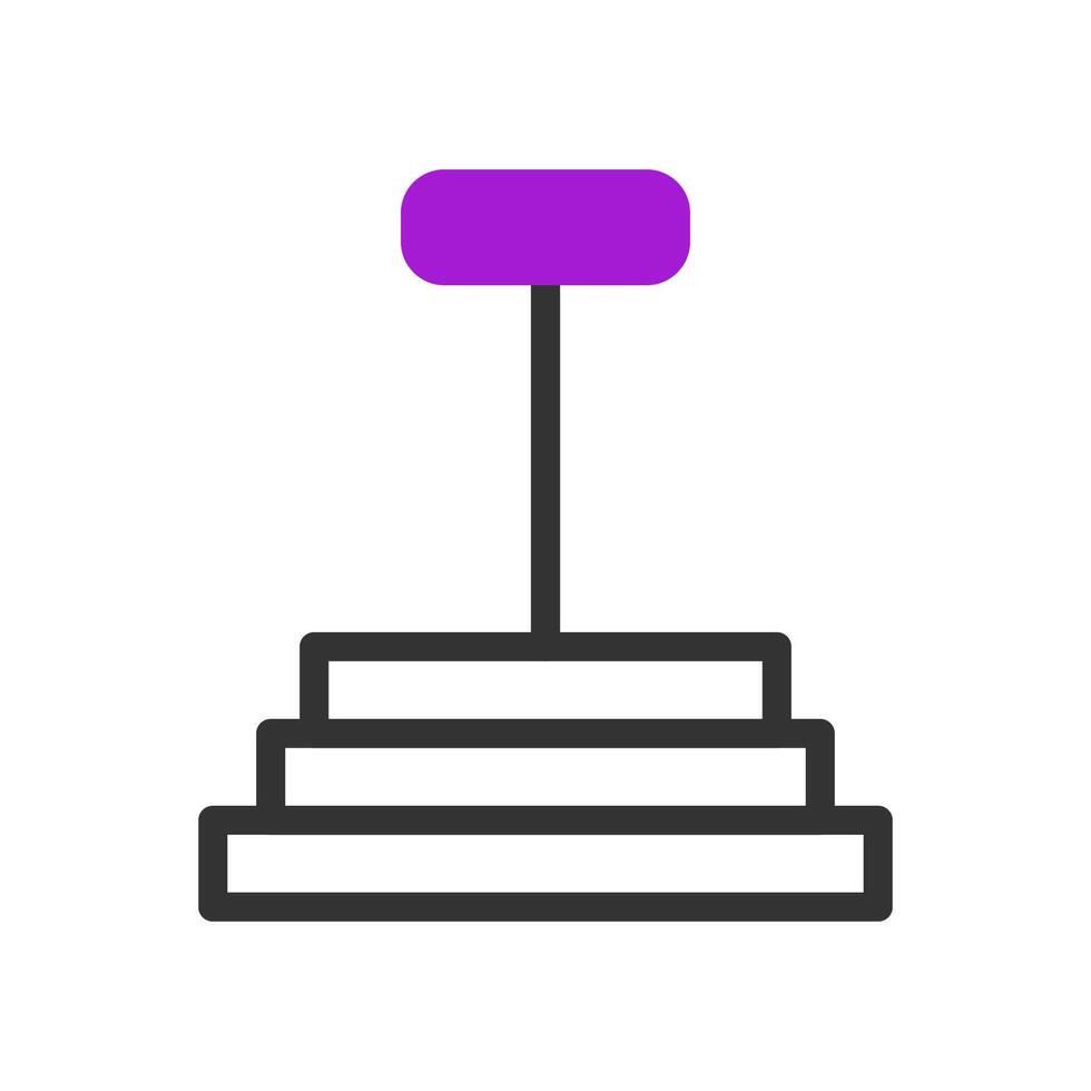 Dumbbell icon duotone purple black sport symbol illustration. vector