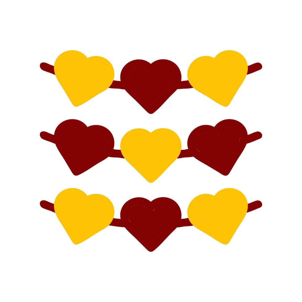 Decoration love icon solid red yellow colour mother day symbol illustration. vector