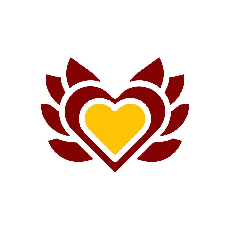 decoración amor icono sólido rojo amarillo color madre día símbolo ilustración. vector