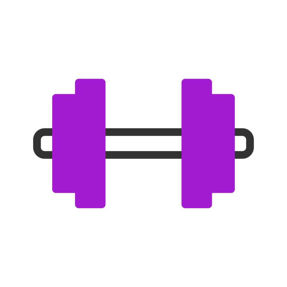 Dumbbell icon duotone purple black sport symbol illustration. vector