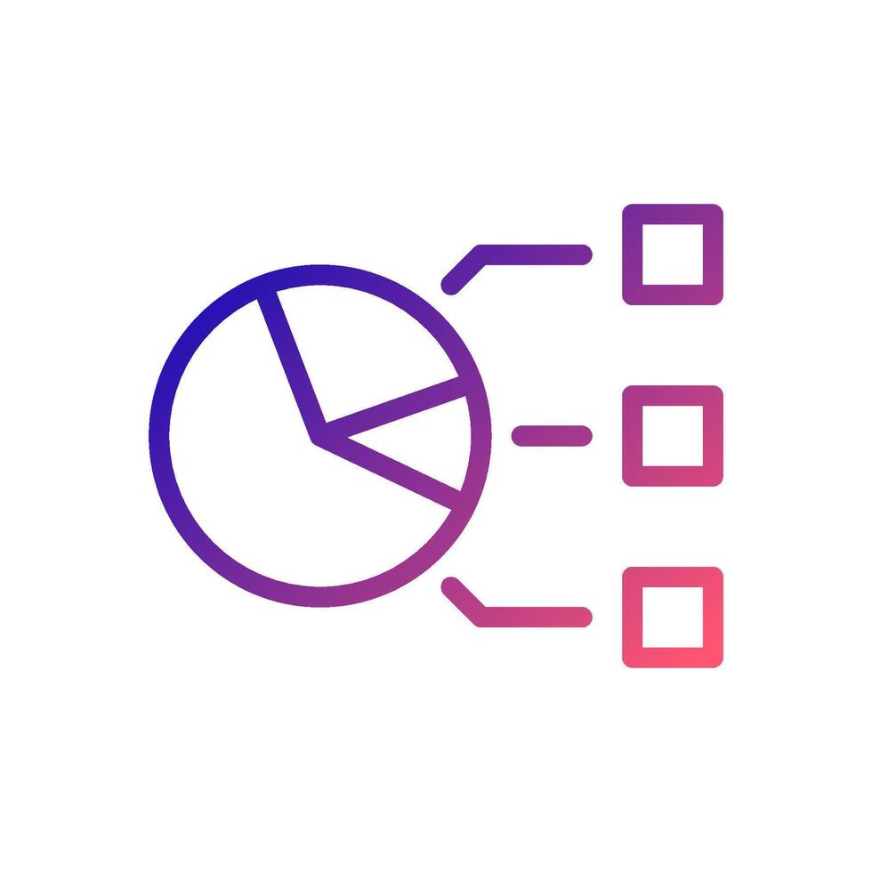 Chart icon gradient blue red business illustration. vector