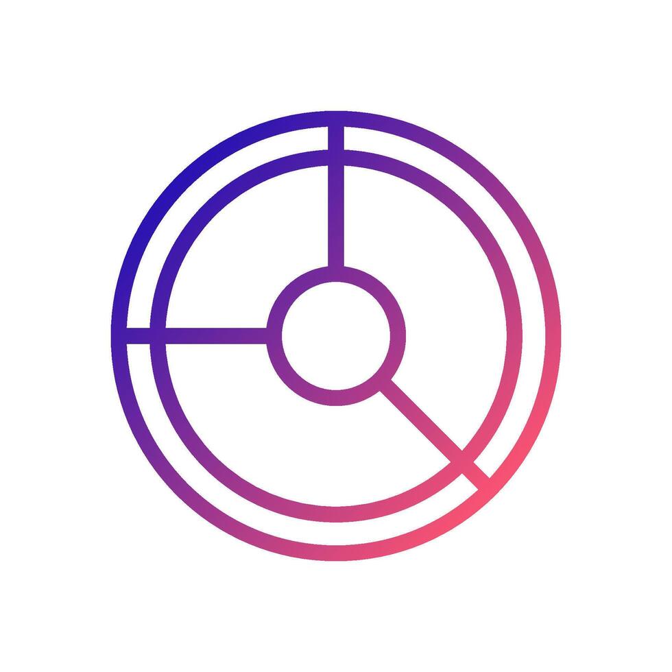 Chart icon gradient blue red business illustration. vector