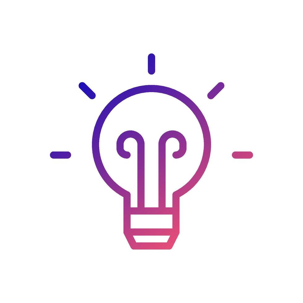 Lamp idea icon gradient blue red business illustration. vector