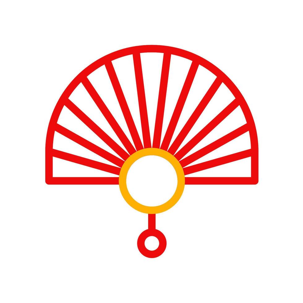 ventilador icono duocolor rojo amarillo chino ilustración vector