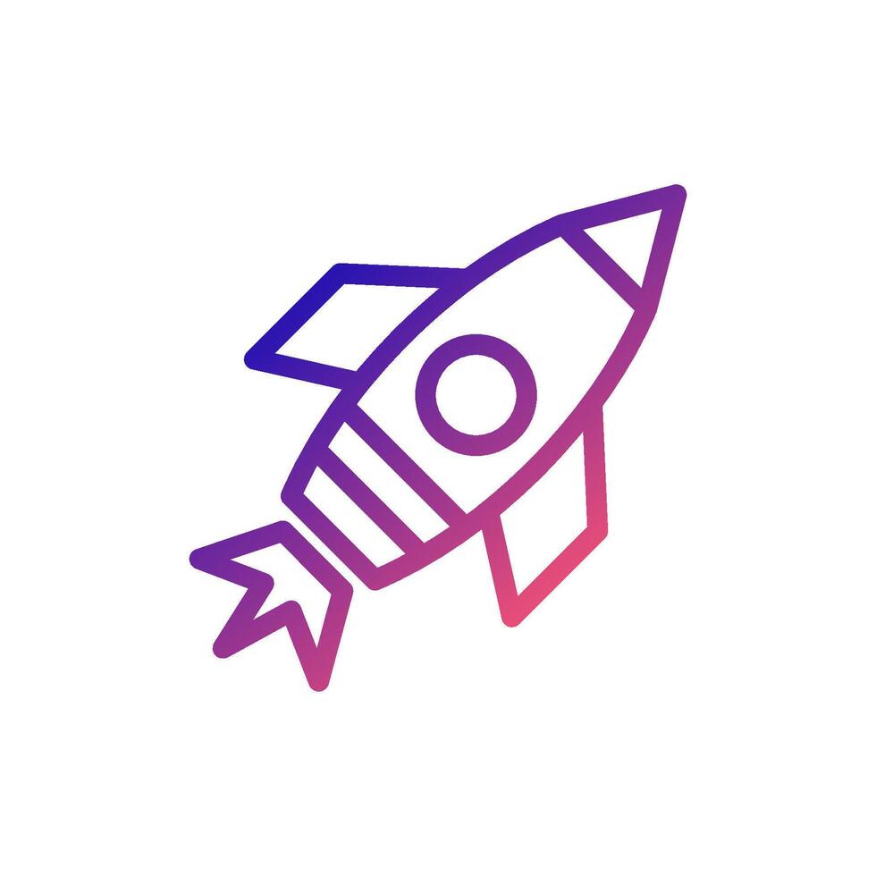 Rocket icon gradient blue red business illustration. vector