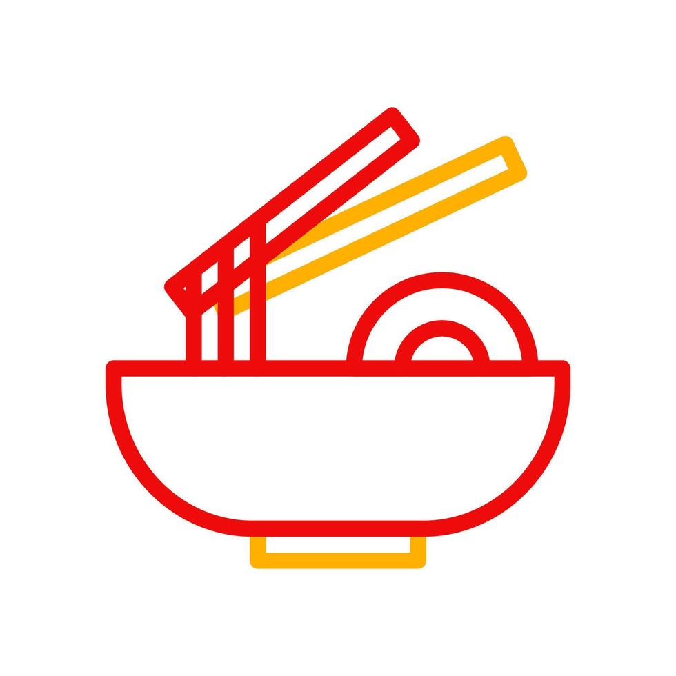 Noodle icon duocolor red yellow chinese illustration vector