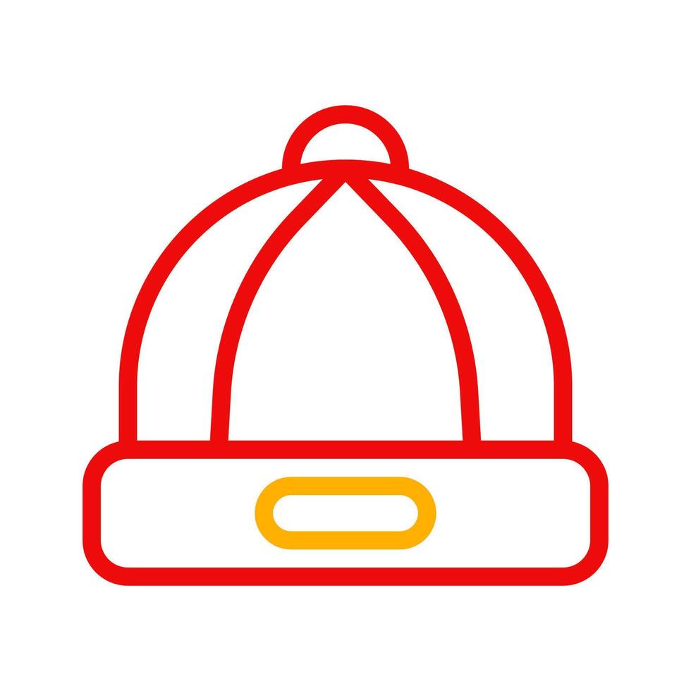 sombrero icono duocolor rojo amarillo chino ilustración vector