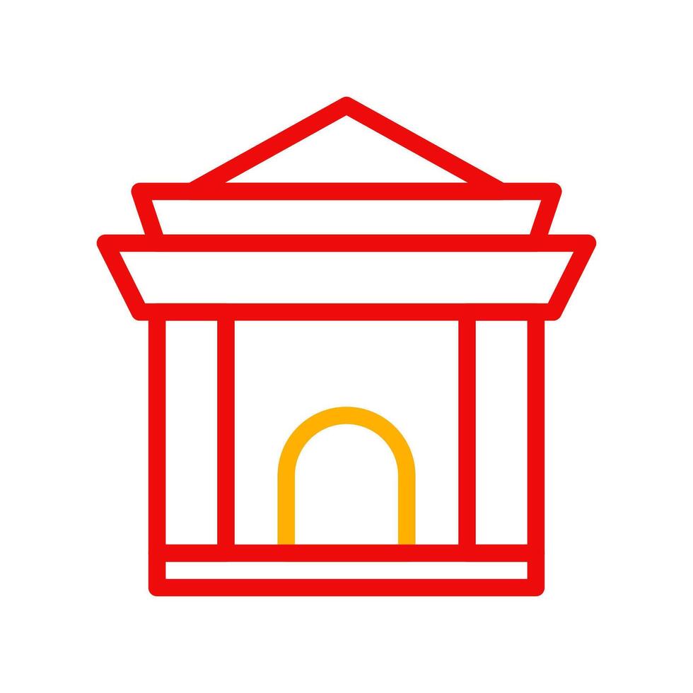 arco icono duocolor rojo amarillo chino ilustración vector