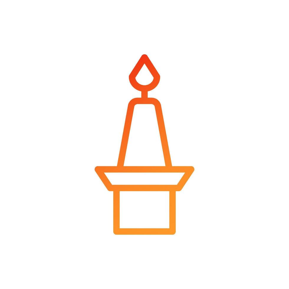 Candle icon gradient red orange chinese illustration vector