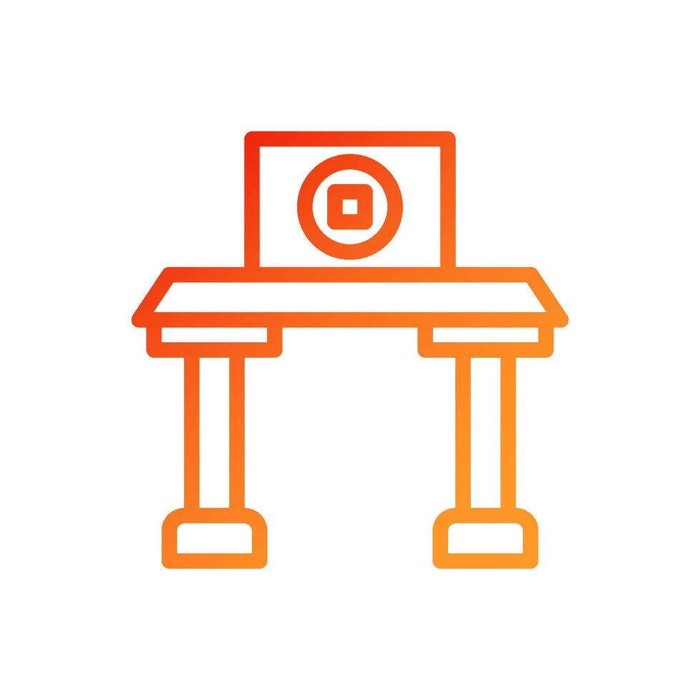 arco icono degradado rojo naranja chino ilustración vector