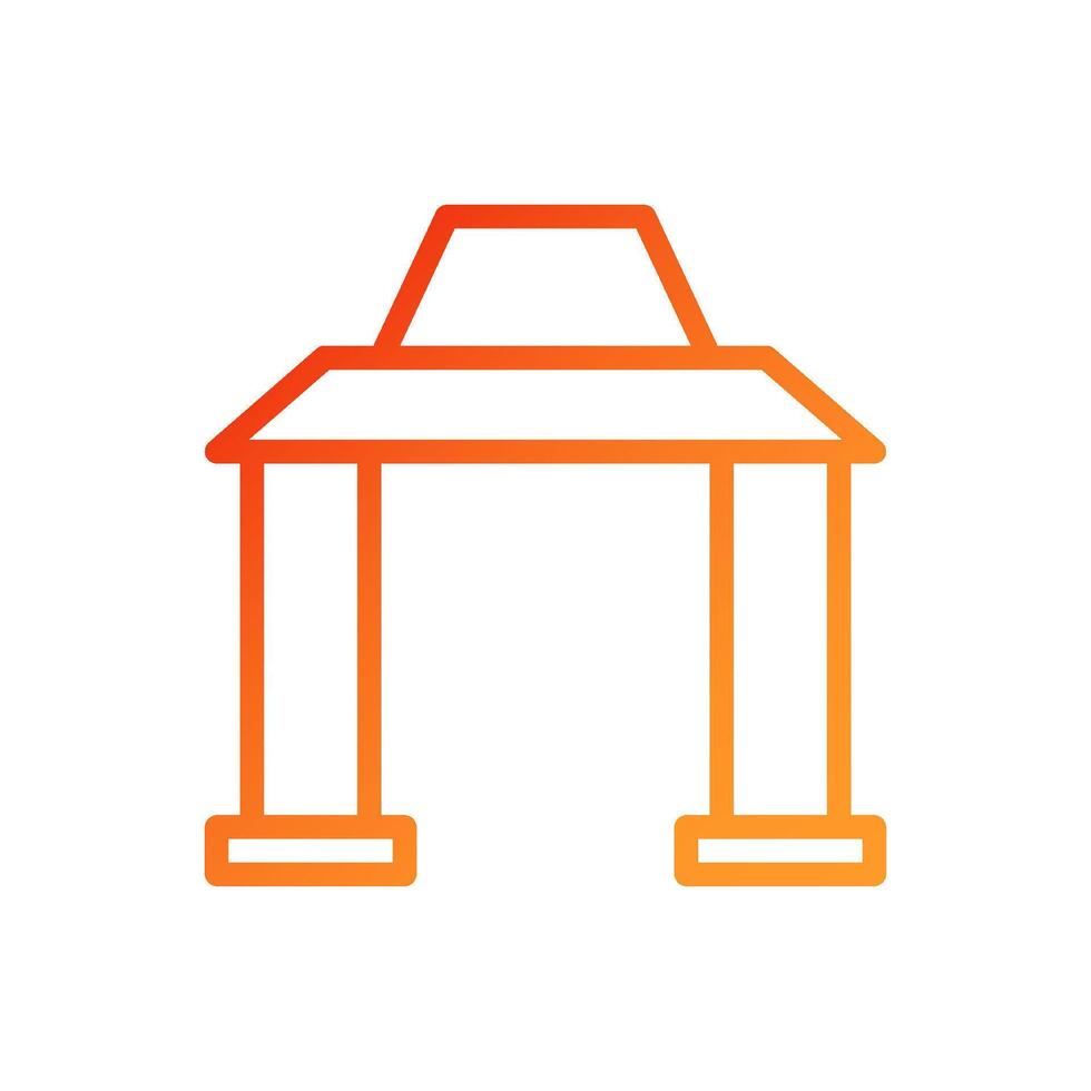 Arch icon gradient red orange chinese illustration vector