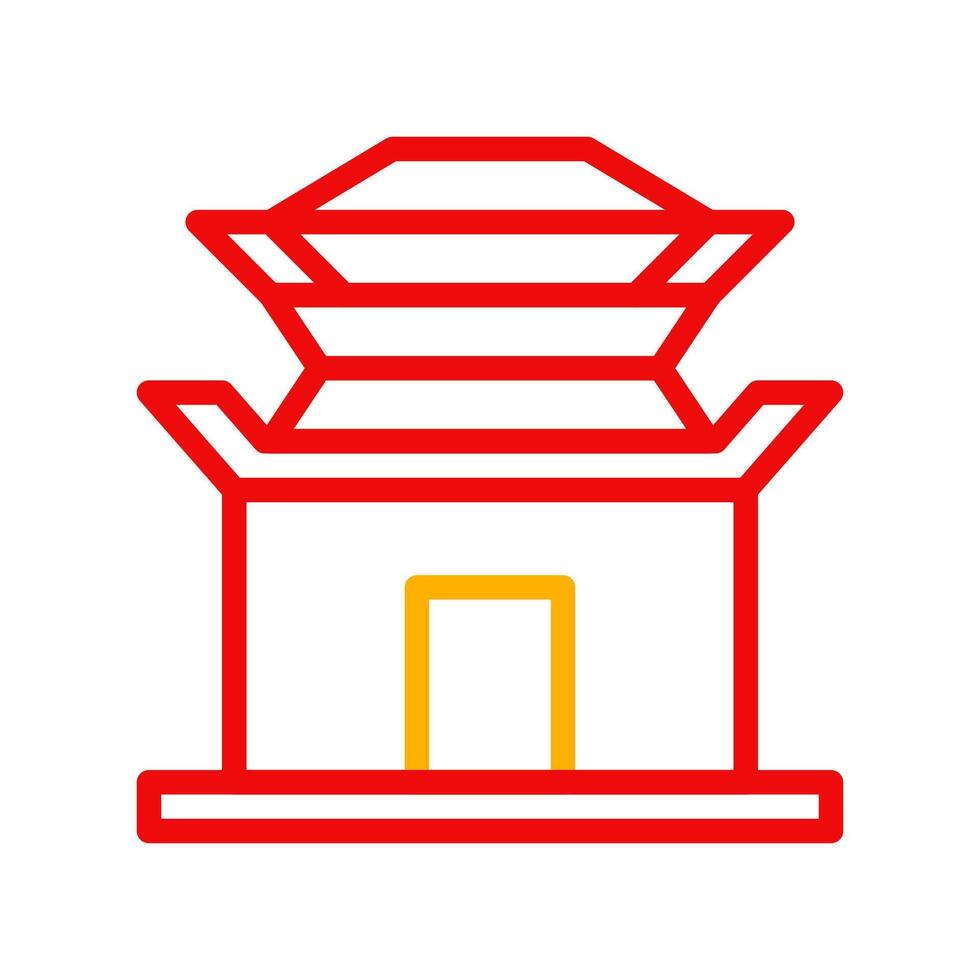 arco icono duocolor rojo amarillo chino ilustración vector