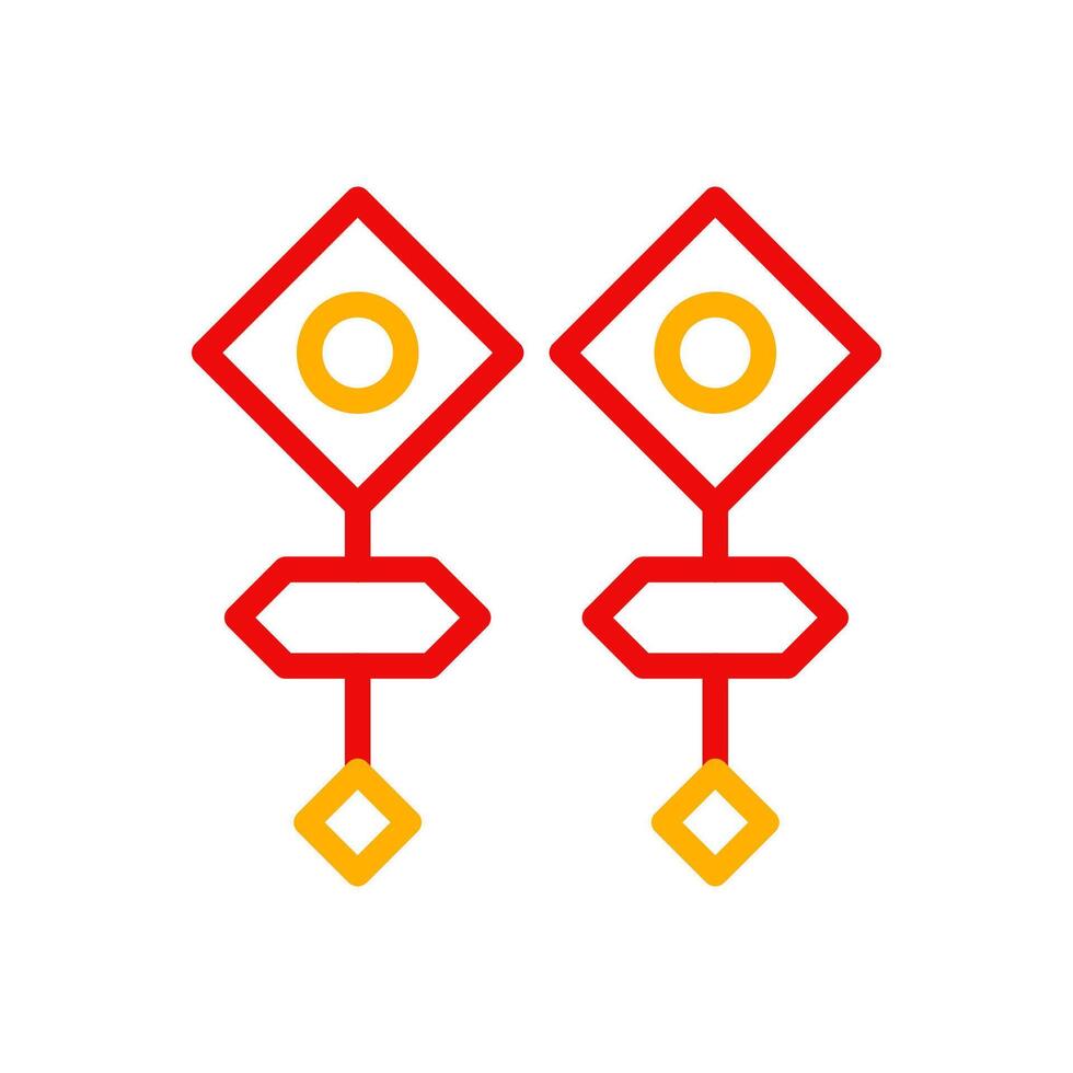 Decoration icon duocolor red yellow chinese illustration vector