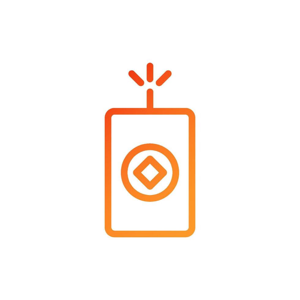 Firecrackers icon gradient red orange chinese illustration vector